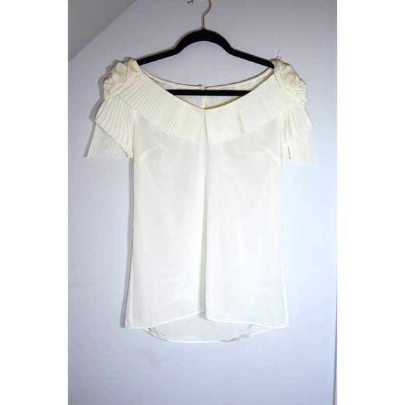 Leifsdottir Anthropologie White Cream Blouse size 2 - Picture 1 of 8